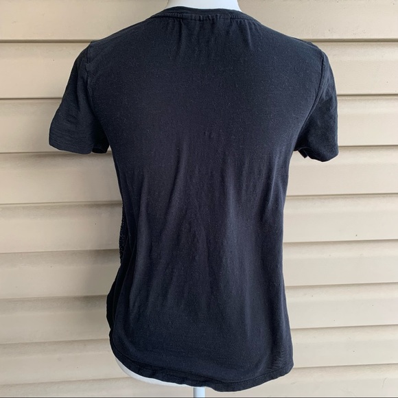 •LOFT• Black Sequin Rhinestone Short Sleeve Top - Size Small - Picture 6 of 8